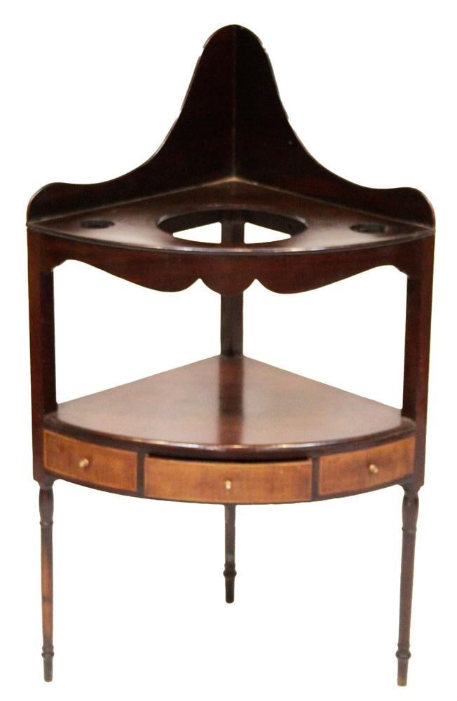 Early 19thC Mahogany Corner Wash Stand (1 of 9)