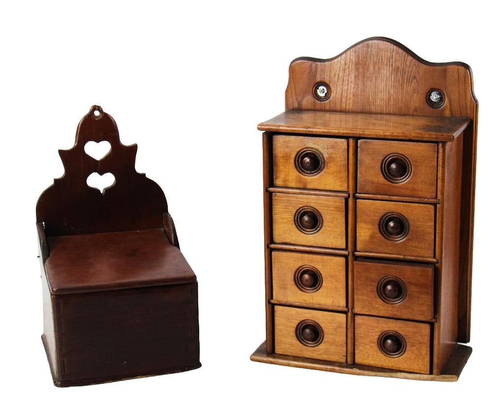 Antique Spice Box Chest and Candle Box (1 of 11)