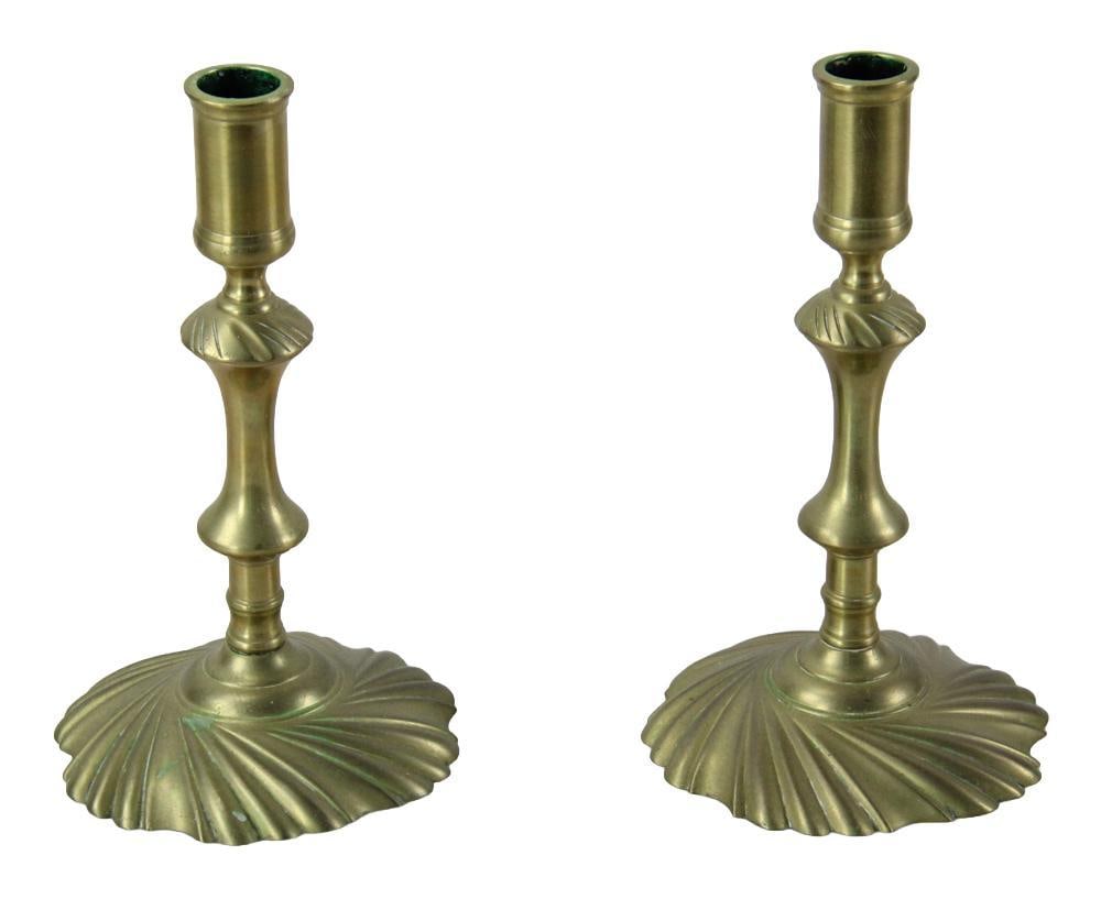 18thC English Brass Candlesticks (1 of 7)