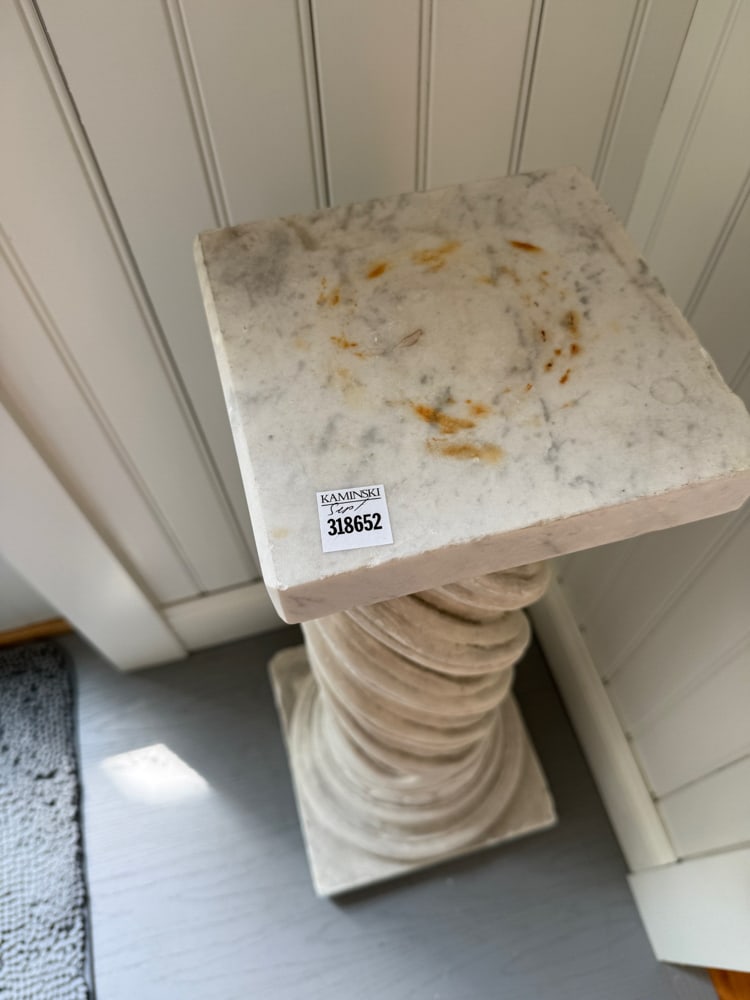 Classical Pedestal, Plaster with Marble Top - 2