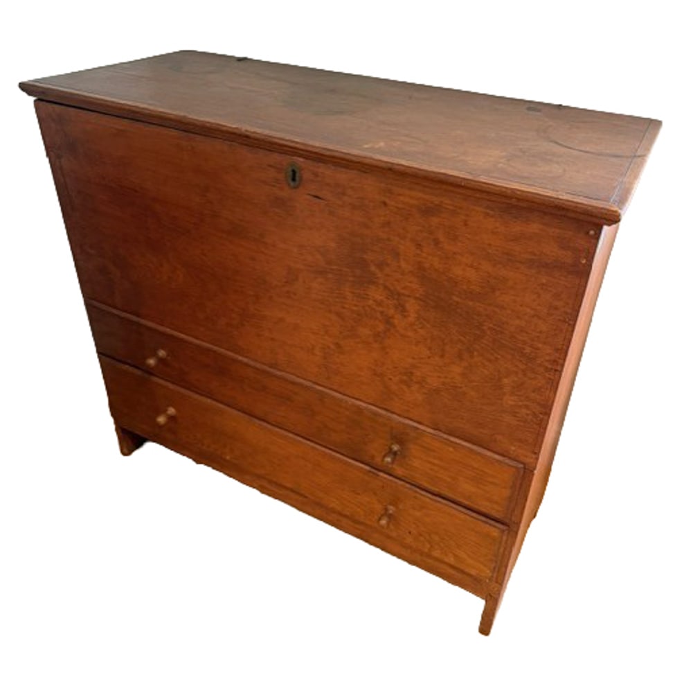 Early New England Pine Blanket Chest: Early New England pine blanket chest, 37" H x 41" W x 17" D. Provenance: Ocala, Florida collection.