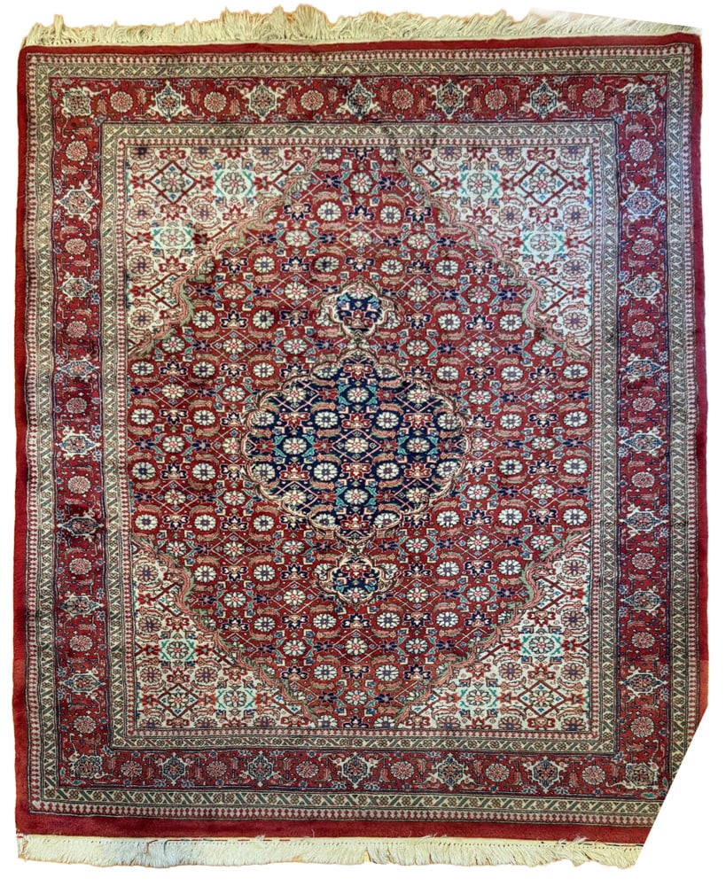 Old Hereke Rug: Old Hereke rug, 4' 1" x 6'. Provenance: Ocala, Florida collection.
