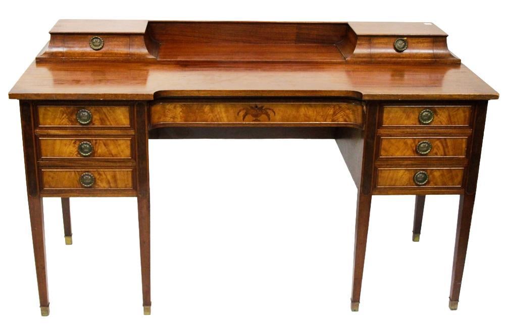 Large Mahogany Kneehole Desk (1 of 11)