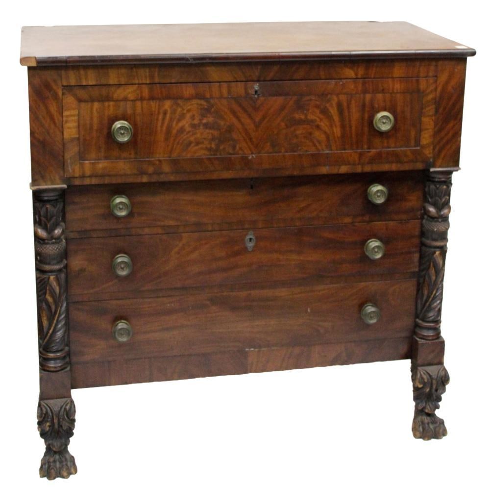 Vintage Empire-style Flame Mahogany Chest-of-Drawers (1 of 15)