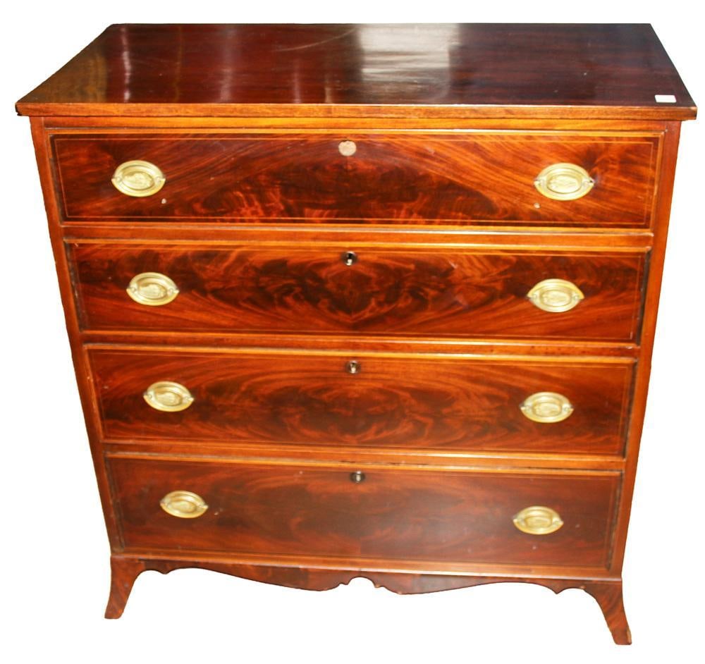 Early 19thC Federal Mahogany Chest (1 of 8)