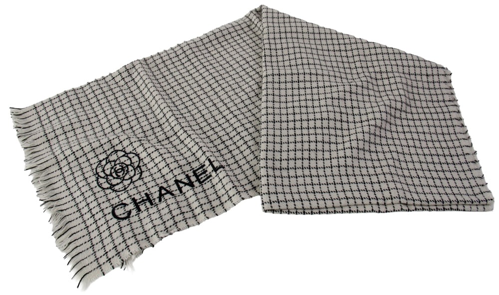 Chanel Wool Scarf: Chanel wool scarf, 40" x 40". Good condition. Provenance: Mashpee, Massachusetts collection.