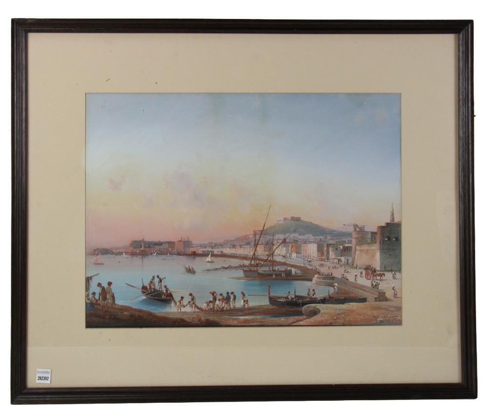 19thC, Lapira, Naples from Carmine, Gouache/Watercolor (1 of 8)