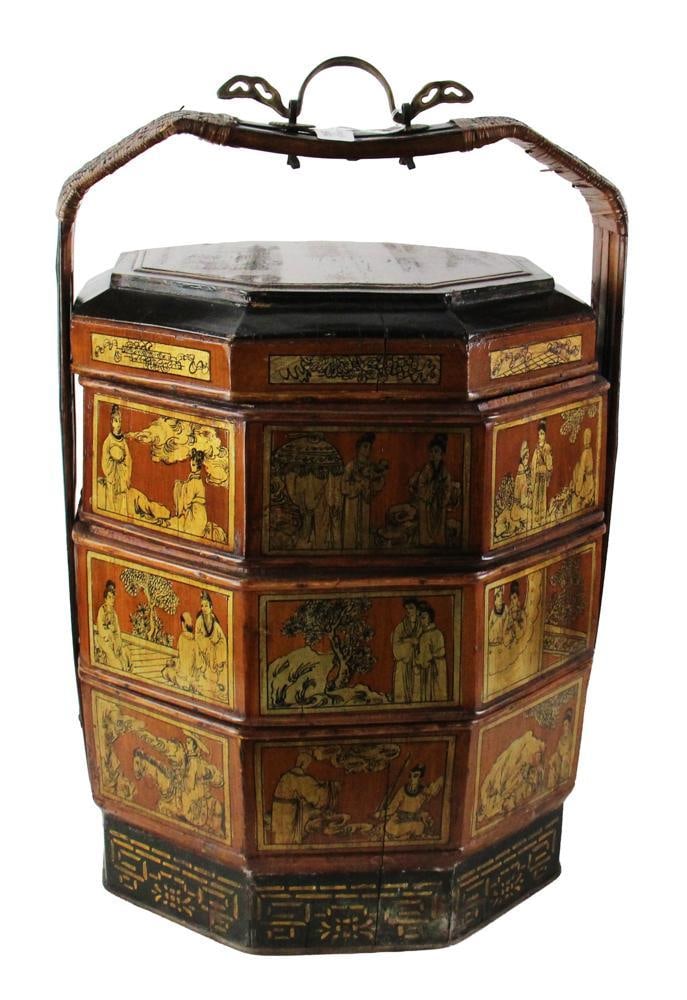 Vintage Chinese Multi-Tiered Wooden Wedding Basket (1 of 11)