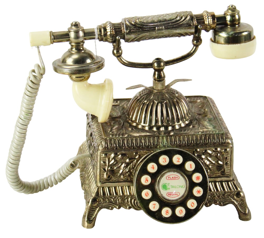 French-style Phone: French-style phone, 10" x 10". Provenance: Mashpee, Massachusetts collection.