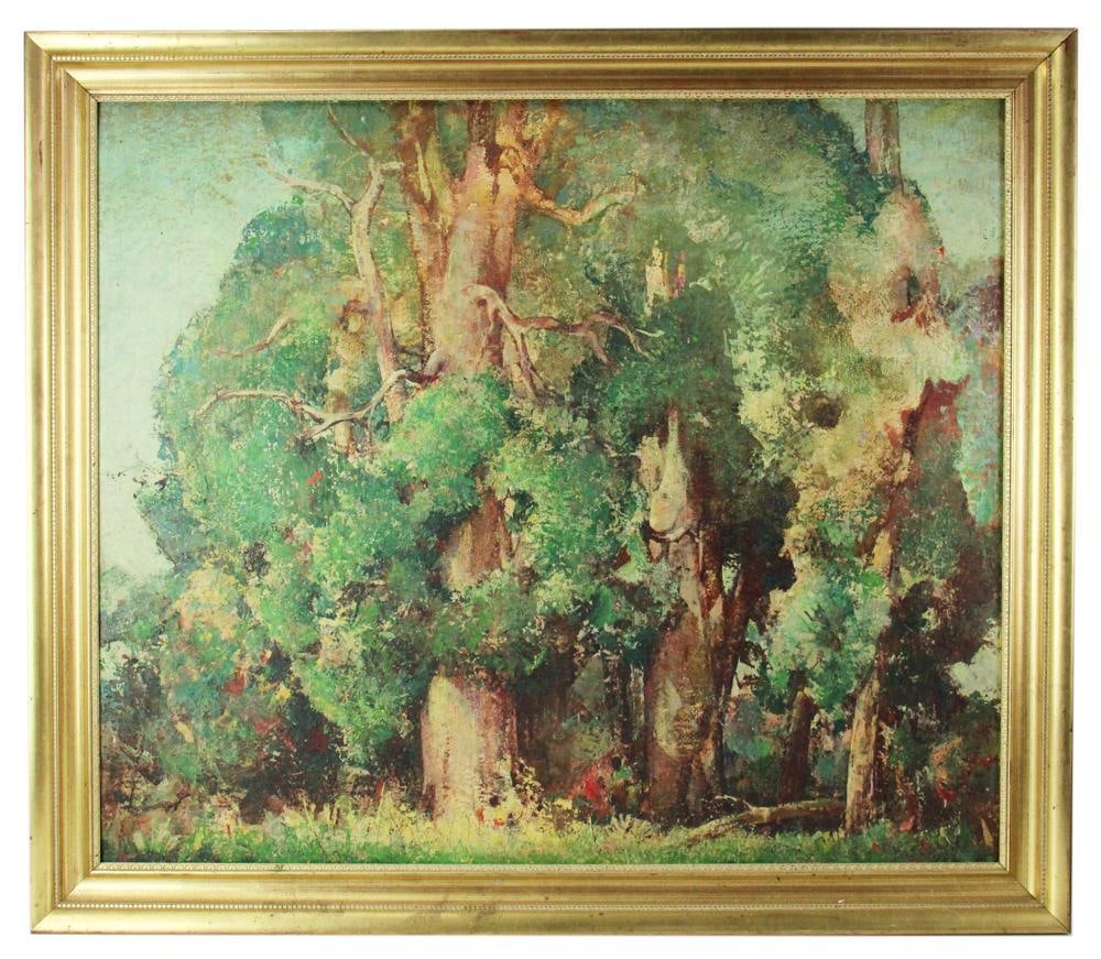 Frank Taylor Bowers, "Edge of the Woods", Oil on Canvas: Frank Taylor Bowers (1875-1932), "Edge of the Woods", oil on canvas, listed exhibition catalogue. Provenance: Ithaca, New York collection.