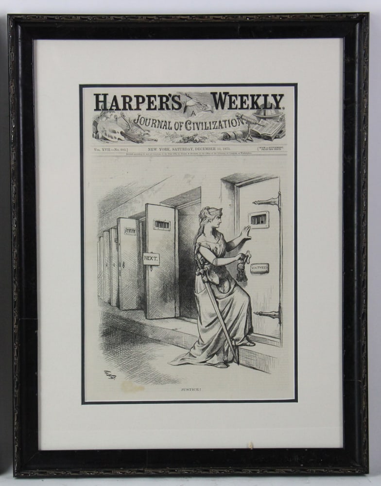 Harpers Weekly Prints, Framed - 6