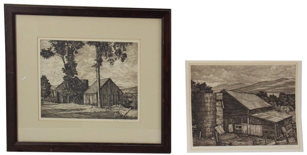 Luigi Lucioni, Vermont Survival, and Barns, Etchings (1 of 10)