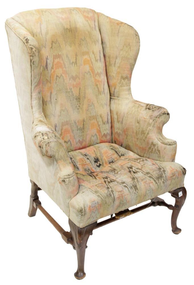 Queen Anne Style Wing Chair (1 of 10)