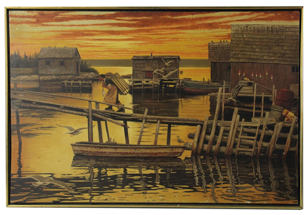 Harbor Scene, Oil on Canvas (1 of 8)