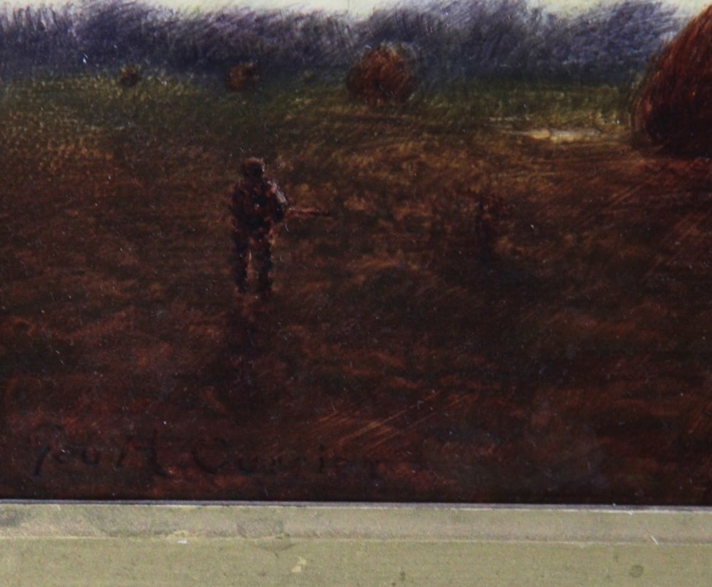 Marsh and Haystacks, Oil on Panel - 7