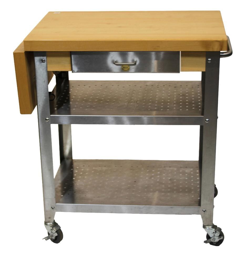 Custom Butcher Block Rolling Stainless Steel Cart (1 of 9)