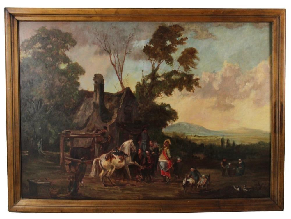 Village Inn, Oil on Board: Village Inn, oil on board, 27" x 38", framed 30" x 41". Provenance: New York City, New York collection.
