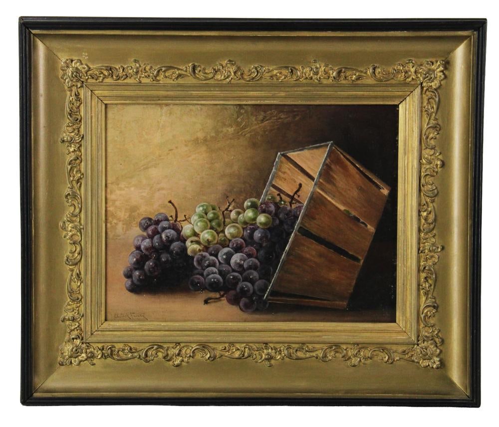 Oldrich Farsky, Grapes, Oil on Board: Oldrich Farsky, grapes, oil on board, 9 1/2" x 12", framed 16" x 18 1/2". Provenance: New York City, New York collection.