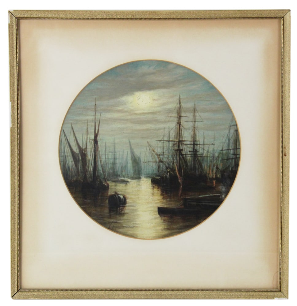Ships at Sunset, Oil on Board (1 of 6)
