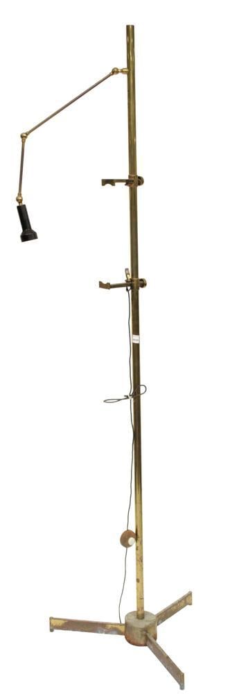Mid-Century Brass Lamp: Mid-century brass lamp. Provenance: Rocky Neck, Gloucester, Massachusetts collection.