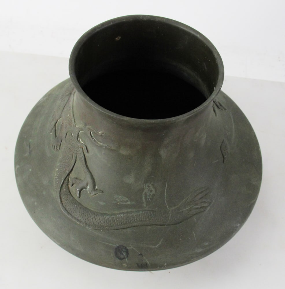 Chinese Brass Dragon Vase - 6