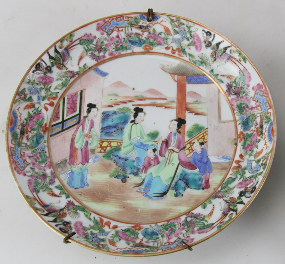 19thC Rose Mandarin Plates - 2