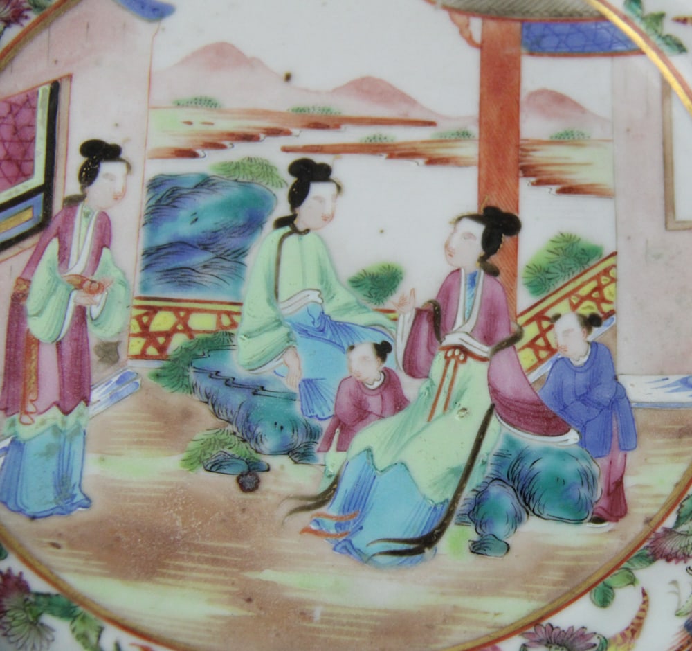 19thC Rose Mandarin Plates - 3
