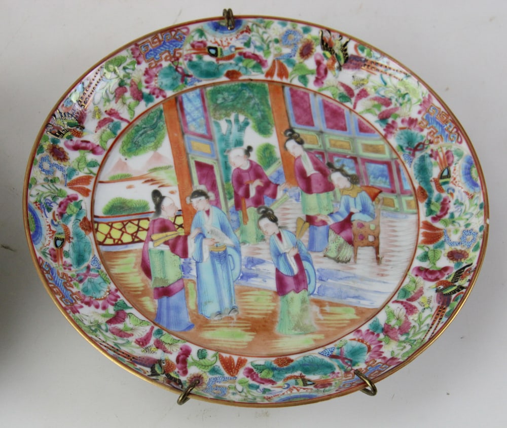 19thC Rose Mandarin Plates - 4