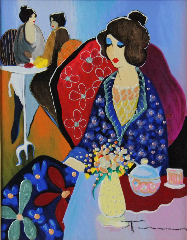 Itzchak Tarkay, "Pensive Gaze", Serigraph - 2