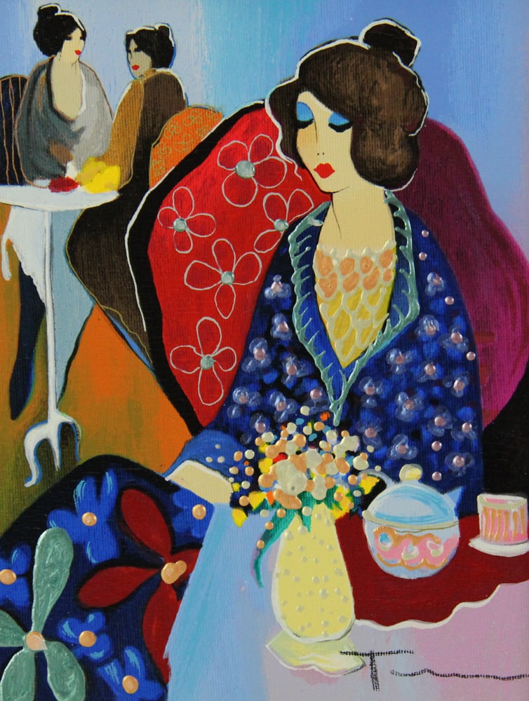 Itzchak Tarkay, "Pensive Gaze", Serigraph - 3