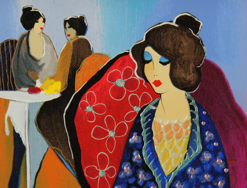Itzchak Tarkay, "Pensive Gaze", Serigraph - 4