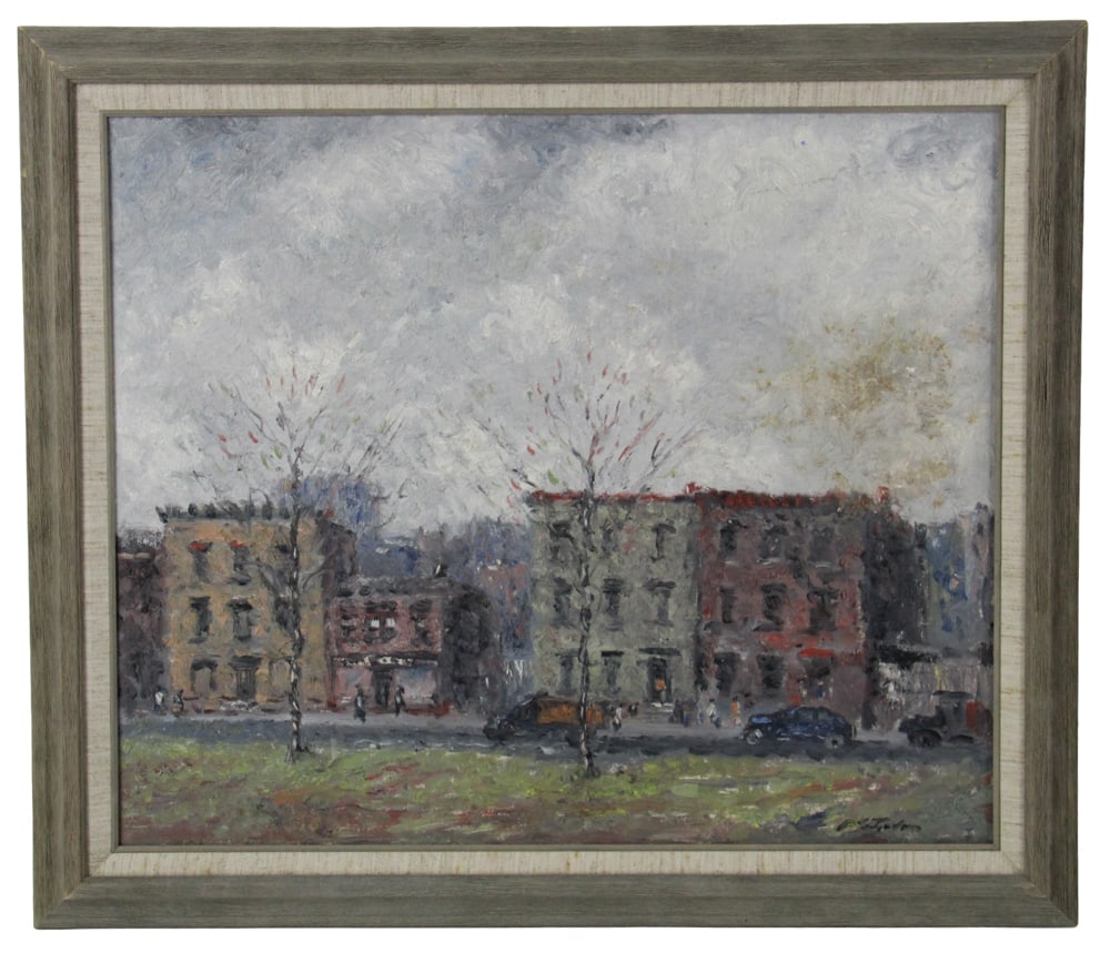 New York Street Scene, Oil on Board (1 of 7)