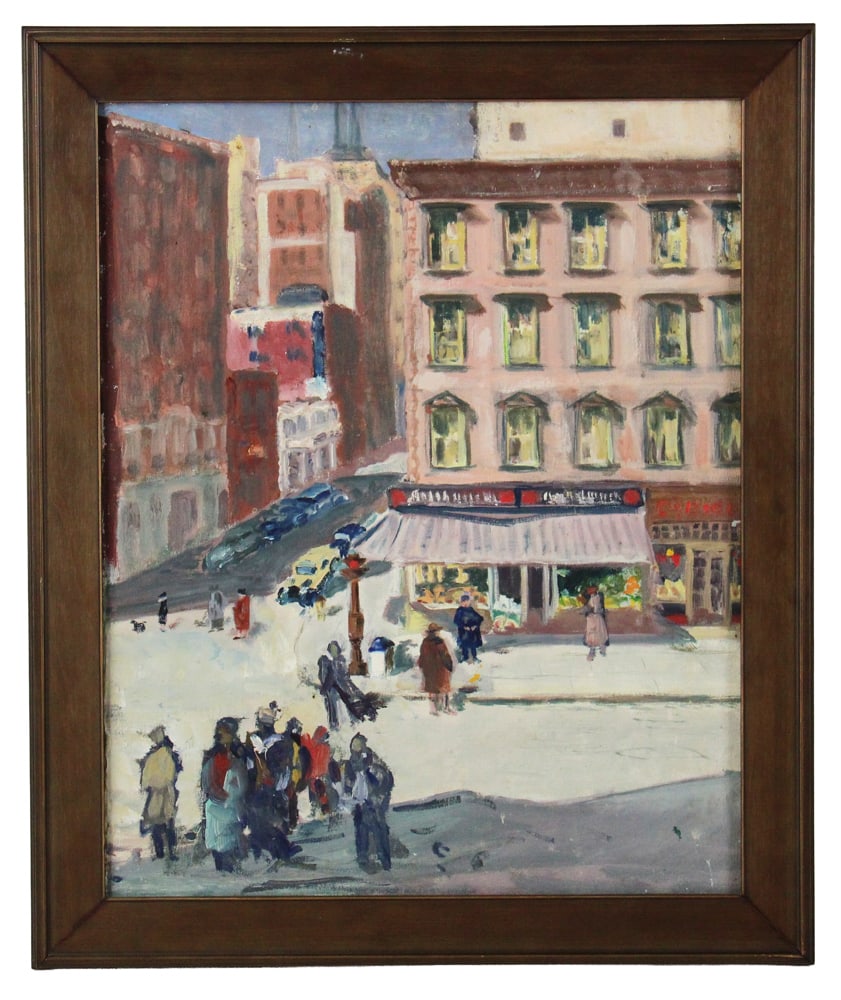 Winter Scene in New York, Oil on Canvas (1 of 7)