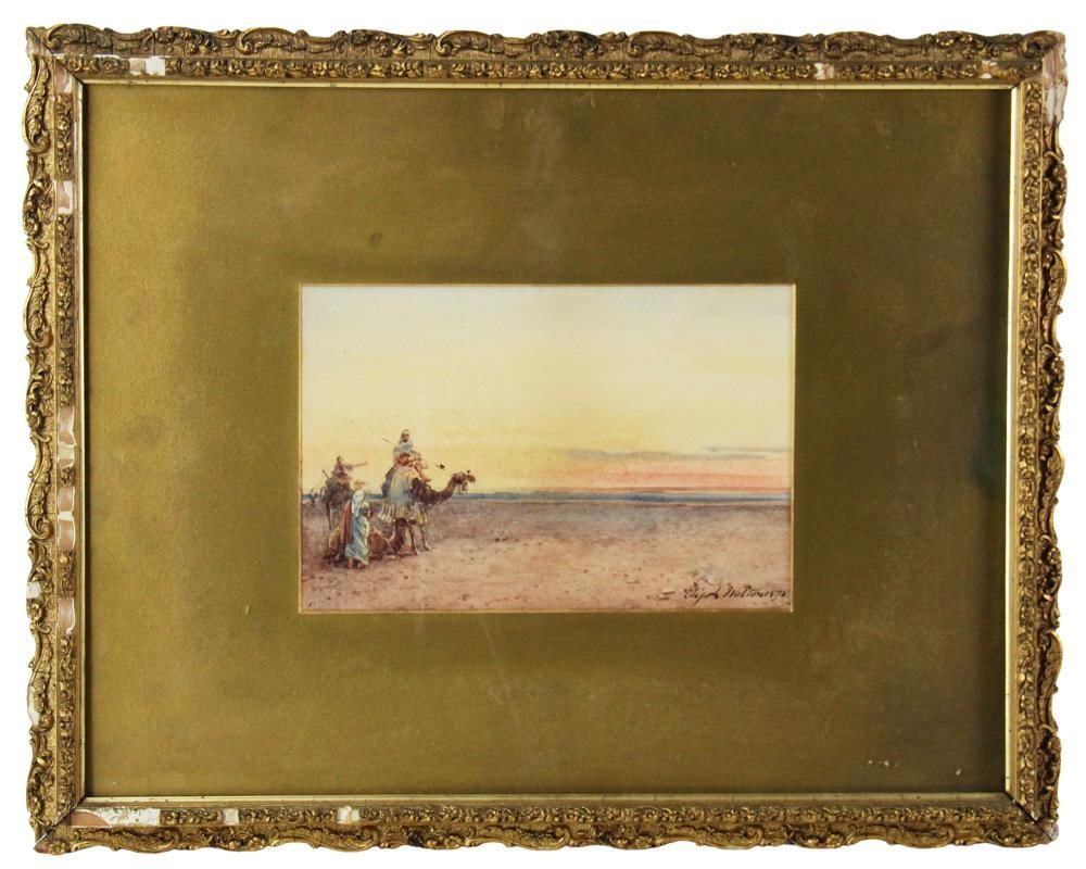 Elijah Watson, Orientalist Scene, Watercolor (1 of 7)
