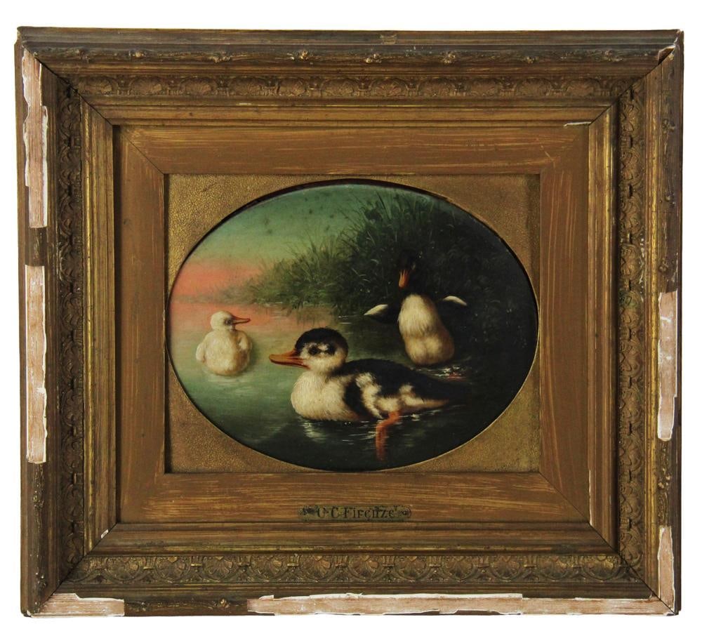 CC Firenze, Ducks in Pond, Oil on Board (1 of 7)