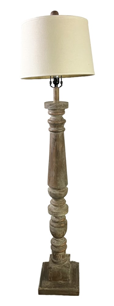 Wooden Floor Lamp: Wooden floor lamp, 65" H. Provenance: Private collection.