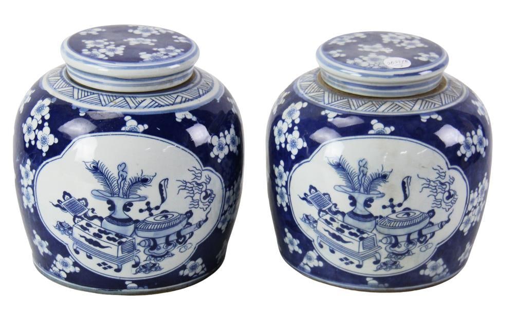 Pair of Chinese Blue and White Ginger Jars (1 of 11)