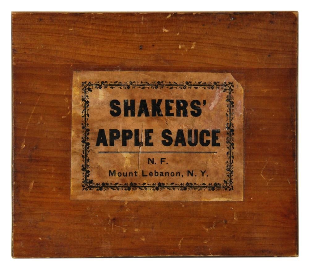 Shaker Apple Sauce Mt. Lebanon New York Plaque: Shaker Apple Sauce, Mr. Lebanon, New York plaque, 8" x 10". Provenance: Palm Beach, Florida estate.