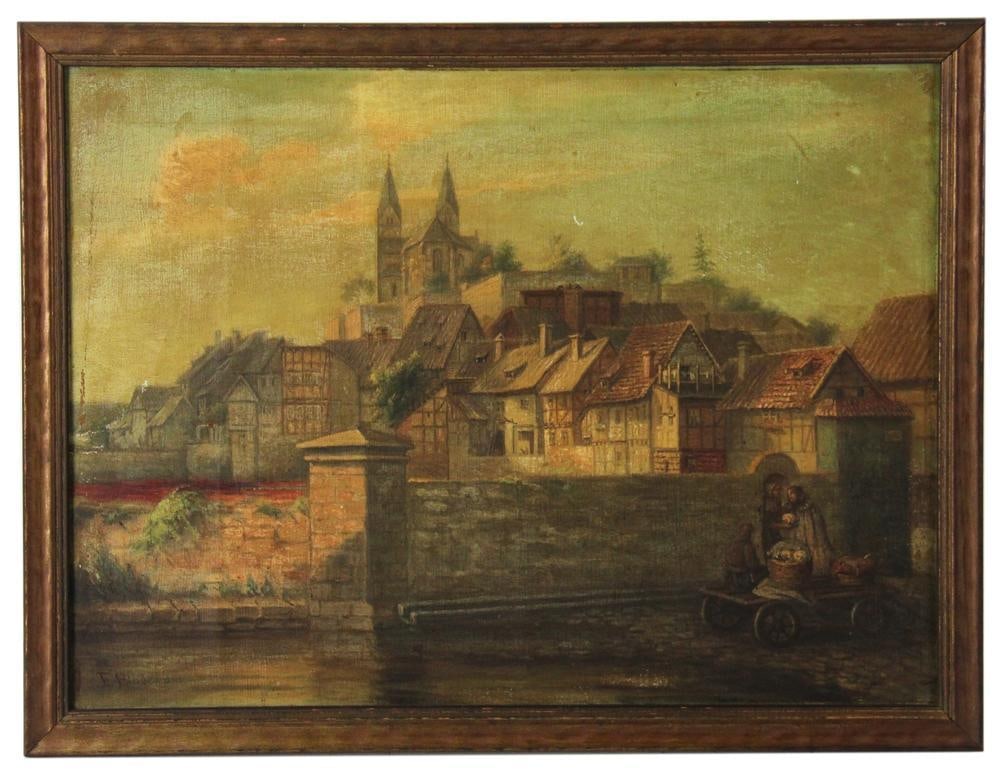 E. Hinderman, View of Nuremberg, Oil on Canvas on Board (1 of 6)