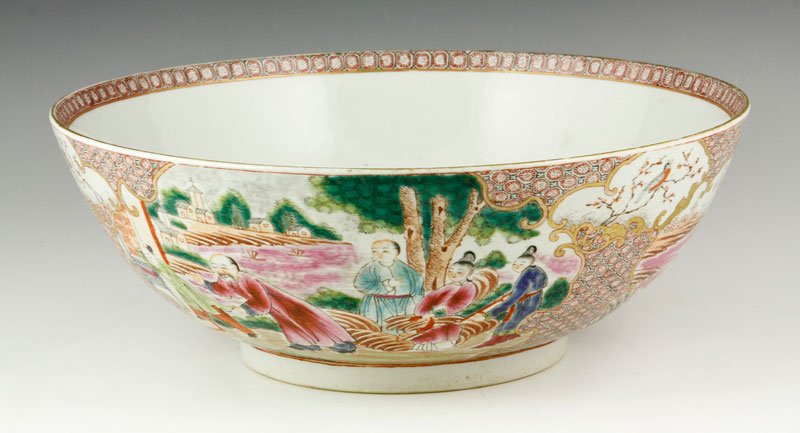 Chinese Export Porcelain Bowl: Chinese export porcelain bowl, 13 1/2". Provenance: From a Howell, New Jersey collection.