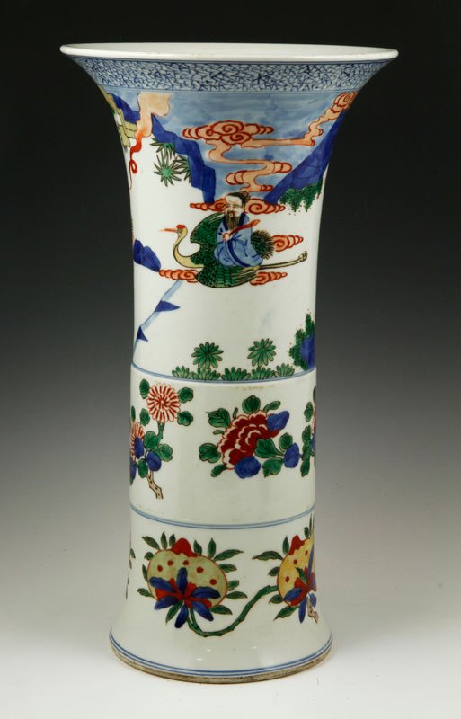Famille Vert Gu Vase: Famille vert gu vase, 15 1/2" x 8" dia. Provenance: From a Howell, New Jersey collection.