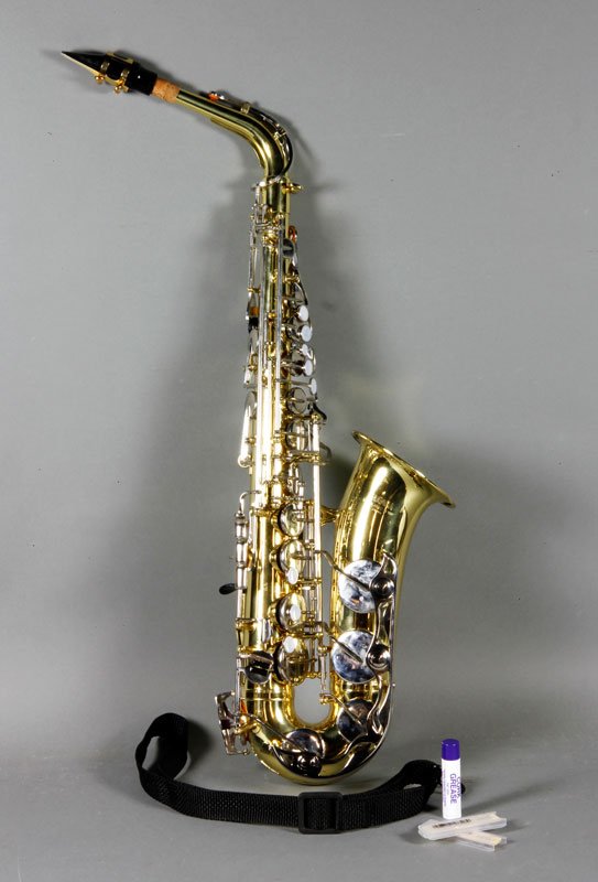 Yamaha Alto Saxophone: Yamaha alto saxophone in original case, YAS-23, with neck strap. Provenance: Marblehead, MA estate.