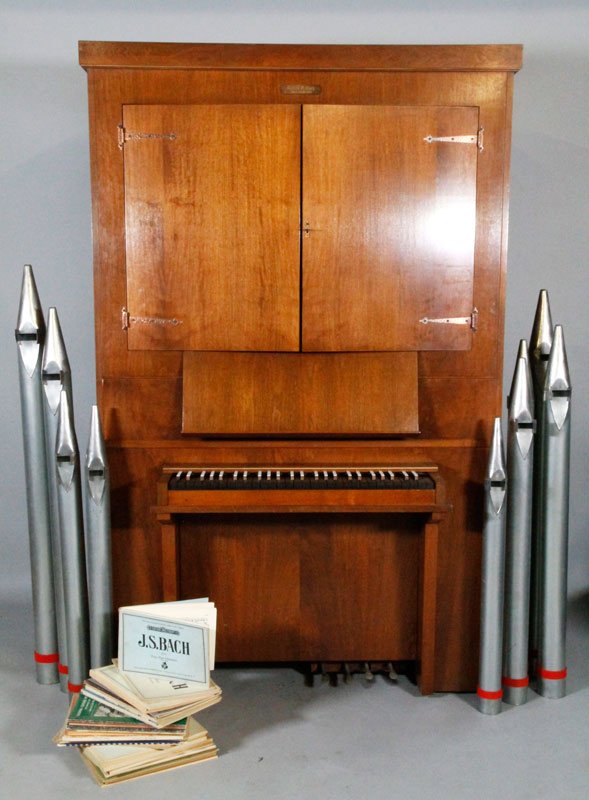 Gabriel M. Kney Pipe Organ: Gabriel M. Kney pipe organ, Anno Domini 1969, with music, 77"h x 49 1/2"w x 29"d (including keyboard).