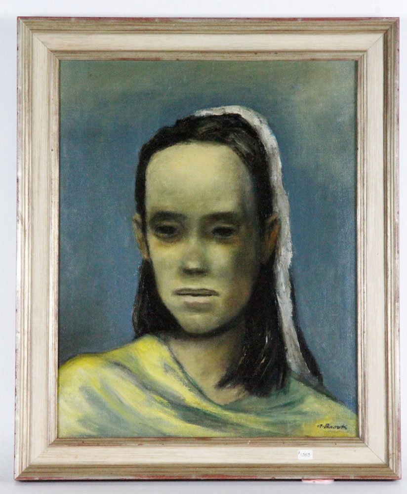 Brook, Tragedy, O/C: Alexander Brook (American 1898-1980), tragedy, oil on canvas, 1946, signed lower right, Salander O'Reilly Galleries label, 20"h x 16"w (view), 23 1/2"h x 19 1/2"w (frame). Provenance: Estate of Alexan