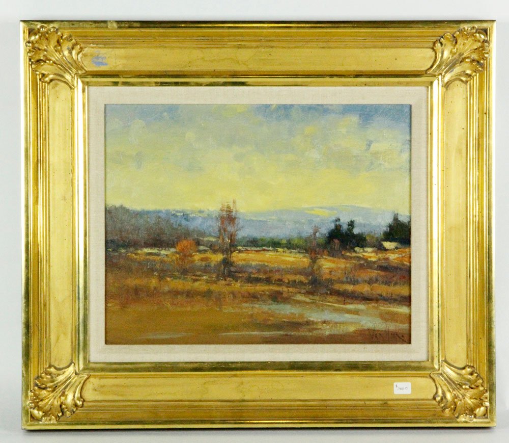 Hook, White Creek Valley, O/C: George Van Hook (American b.1954), white creek valley, oil on canvas, signed lower right, 11"h x 14"w (view), 17 5/8"h x 20 1/2"w (frame). Provenance: Estate of Alexander Brook.