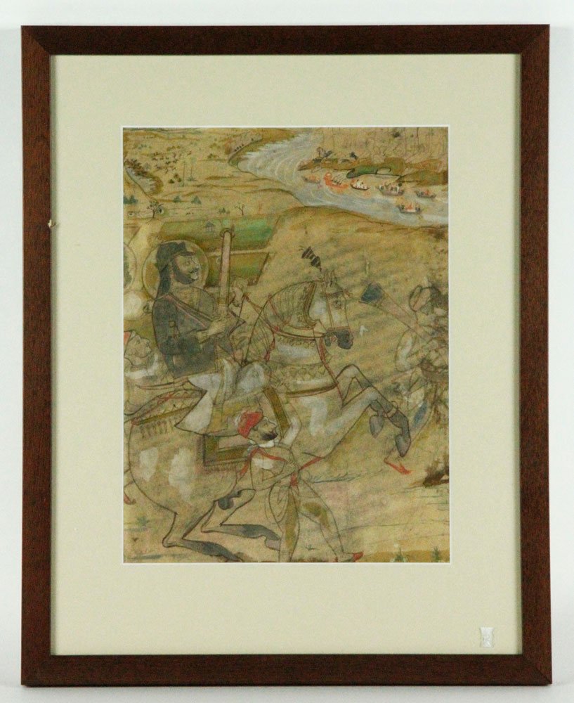 Persian Warrior, W/C: Persian warrior, watercolor and pencil sketch, unsigned, 11 1/4" x 8 1/2" (view), 17" x 13 34/" (frame). Provenance: Estate of Alexander Brook.
