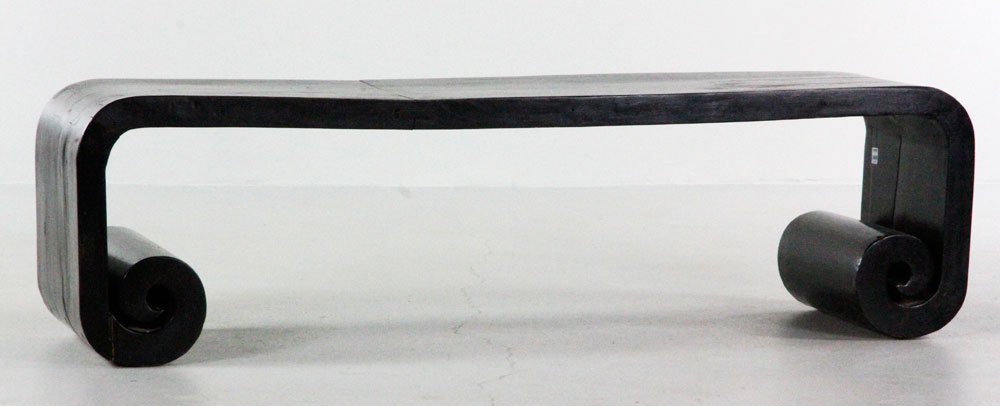 Chinese Lacquered Table: Chinese lacquered table, 15 1/4"h x 54 1/2"w x 13"d. Provenance: Oak Bluffs, MA collector.