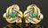 Pr. 18K Gold, Diamond and Emerald Clip Earrings