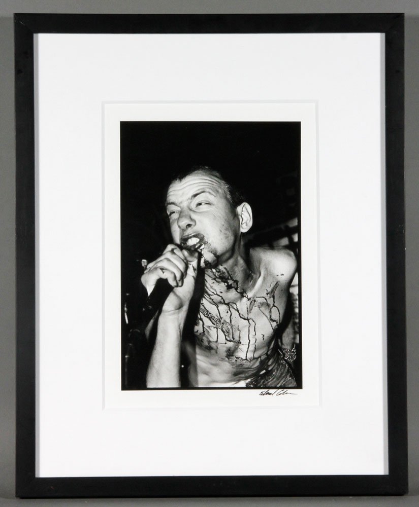 Colver, American Hardcore, Silver Gelatin Print: Edward Colver (American b.1949), cover of "American Hardcore", silver gelatin print, signed lower right, 12" x 8" (view), 21 1/4" x 17 1/4" (frame). Provenance: Altadena, CA collector.