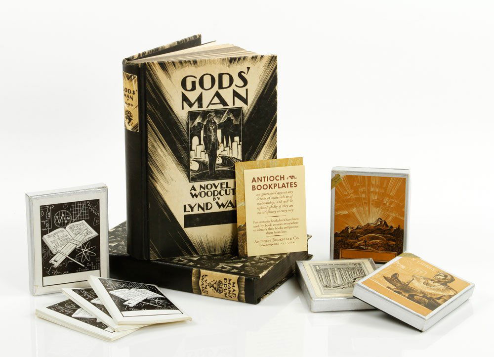 Ward, 2 Novels in Woodcuts: Lynd Ward (American 1905-1985), two books: God's Man: A Novel in Woodcuts, first edition, 1929, published by Jonathan Cape and Harrison Smith, printed by Plimpton Press, Norwood MA, hardcover with app